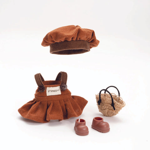 ぬいぐるみ服 ドール服 4点セット ほっこりナチュラルブラウン / Cozy Natural Brown Doll Outfit – Autumn Style（shop）