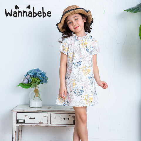 ガーリー蓮襟花柄ワンピース