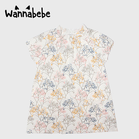 ガーリー蓮襟花柄ワンピース