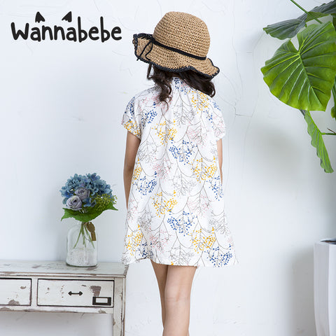 ガーリー蓮襟花柄ワンピース