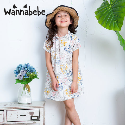 ガーリー蓮襟花柄ワンピース