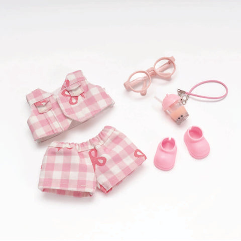 ぬいぐるみ服 5点セット スウィートチェックコーデ / Plush Outfit – Sweet Check 5-Piece Set（shop）