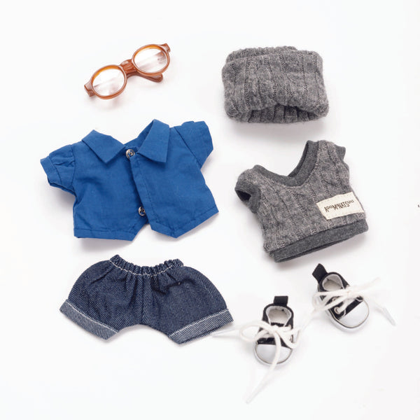 ぬいぐるみ服 5点セット カレッジカジュアルコーデ / Plush Outfit – College Casual 5-Piece Set
