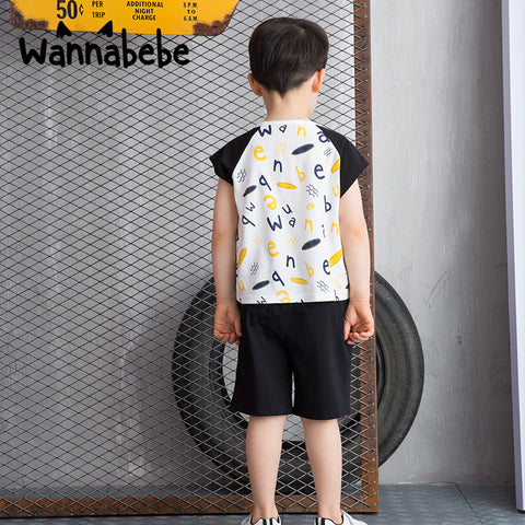 配色切り替えセットアップ（Tシャツ＋ショートパンツ）｜ブラック