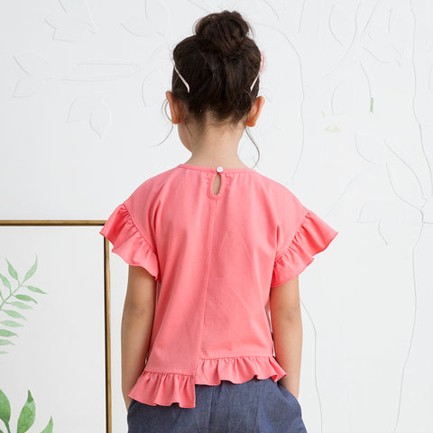 フリルスリーブTシャツ｜2色