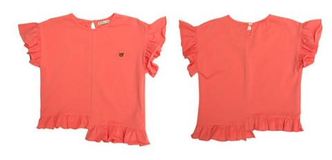 フリルスリーブTシャツ｜2色