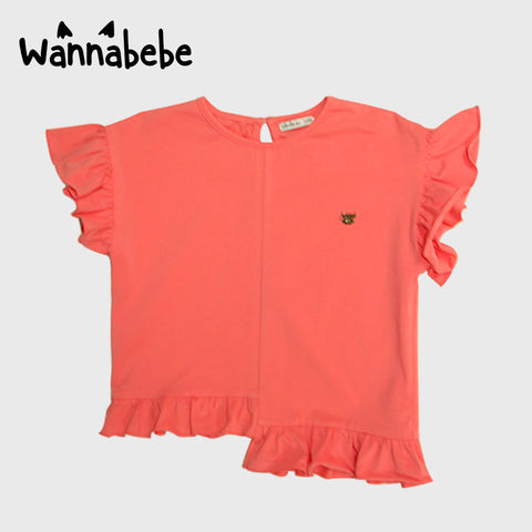 フリルスリーブTシャツ｜2色